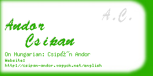 andor csipan business card